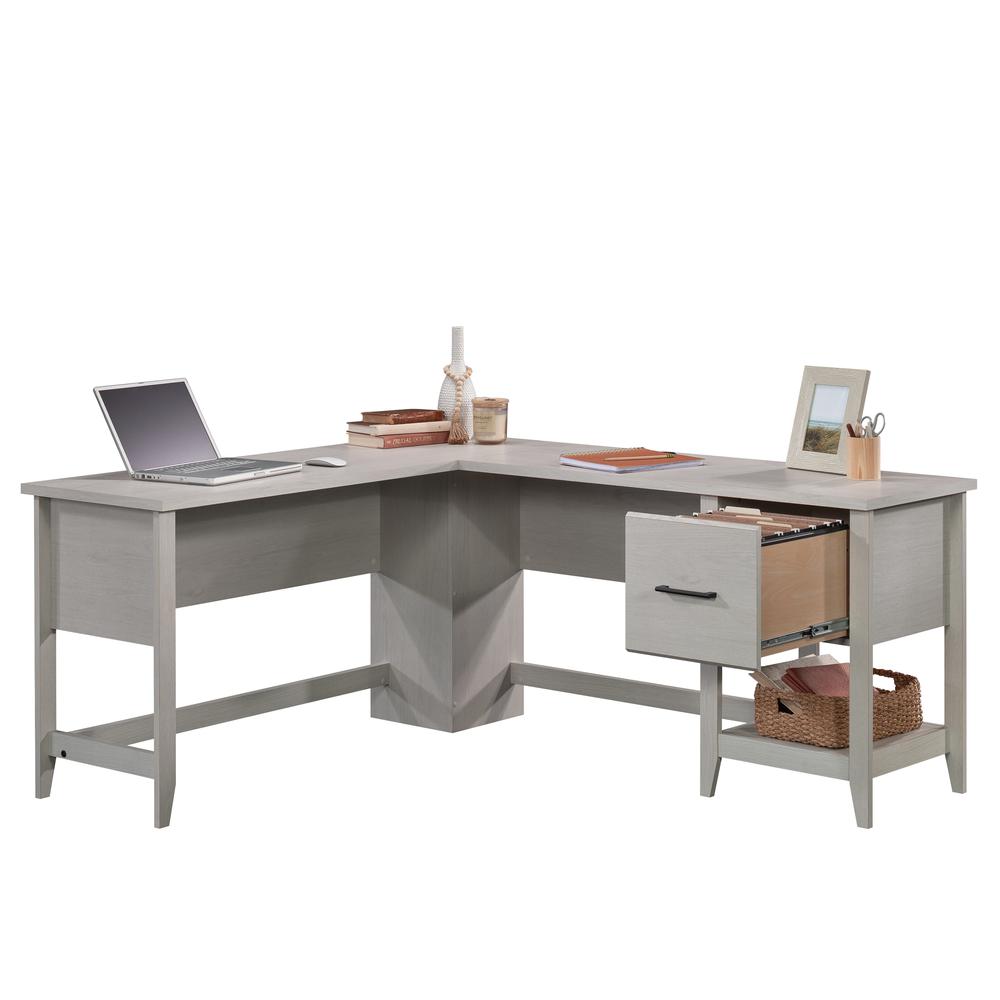 Summit Station L Desk Glacier Oak - Sauder