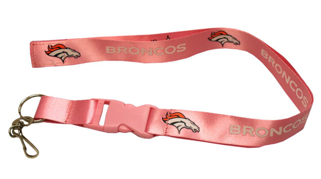 Denver Broncos Lanyard - Breakaway with Key Ring - Pink - Special Order - Pro Specialties Group