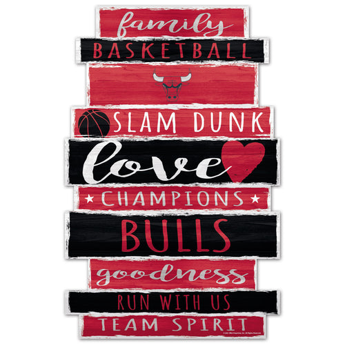 Chicago Bulls Sign 11x17 Wood Family Word - WinCraft