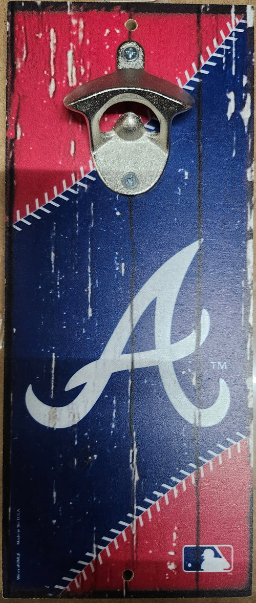 Atlanta Braves Sign Wood 5x11 Bottle Opener Alternate - 14