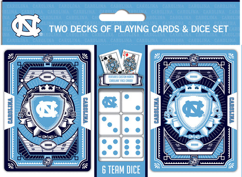 North Carolina Tar Heels Playing Cards and Dice Set - Masterpieces Puzzle Company