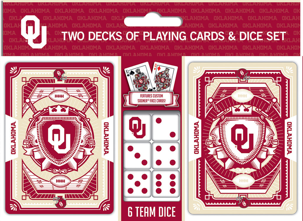 Oklahoma Sooners Playing Cards and Dice Set - Masterpieces Puzzle Company