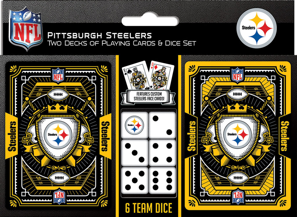 Pittsburgh Steelers Playing Cards and Dice Set - Masterpieces Puzzle Company