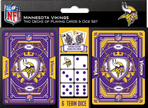 Minnesota Vikings Playing Cards and Dice Set - Masterpieces Puzzle Company