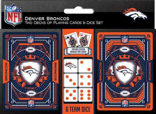 Denver Broncos Playing Cards and Dice Set - Masterpieces Puzzle Company