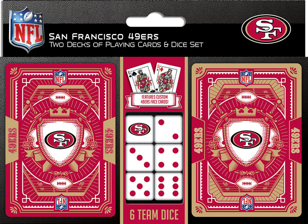 San Francisco 49ers Playing Cards and Dice Set - Masterpieces Puzzle Company
