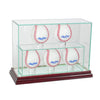 5 Upright Baseball Display Case with Cherry Moulding