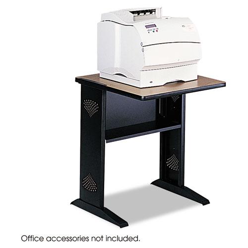 Fax/Printer Stand with Reversible Top, Metal, 1 Shelf, 23.5'' x 28'' x 30'', Medium Oak/Black - Safco