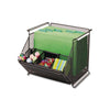 Onyx Stackable Mesh Storage Bin, 4 Compartments, Steel Mesh, 14 x 15.5 x 11.75, Black - Safco