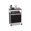 Mobile Beverage Cart, Plastic, 4 Shelves, 33.5'' x 21.75'' x 43'', Black - Safco