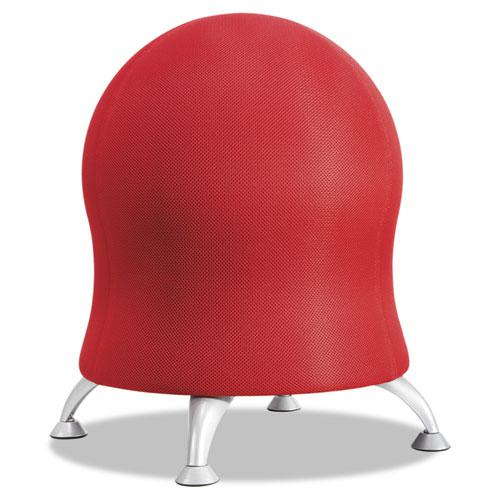 Zenergy Ball Chair, Backless, Supports Up to 250 lb, Crimson Fabric Seat, Silver Base - Safco