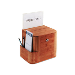 Bamboo Suggestion Boxes, 10 x 8 x 14, Cherry - Safco