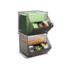 Onyx Stackable Mesh Storage Bin, 4 Compartments, Steel Mesh, 14 x 15.5 x 11.75, Black - Safco