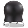 Zenergy Ball Chair, Backless, Supports Up to 250 lb, Black Vinyl Seat, Silver Base - Safco