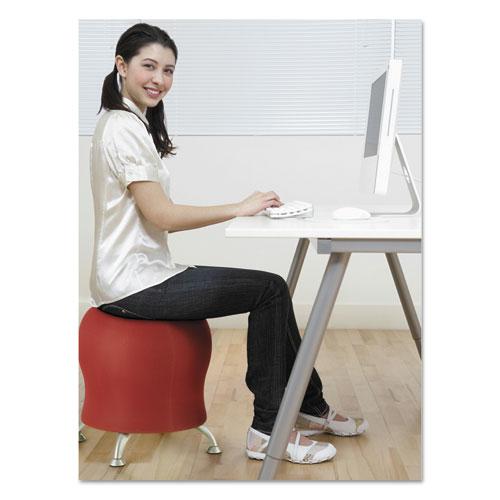 Zenergy Ball Chair, Backless, Supports Up to 250 lb, Crimson Fabric Seat, Silver Base - Safco