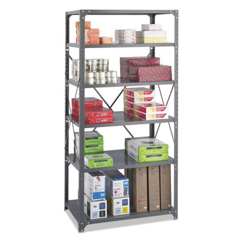 Commercial Steel Shelving Unit, Six-Shelf, 36w x 24d x 75h, Dark Gray - Safco