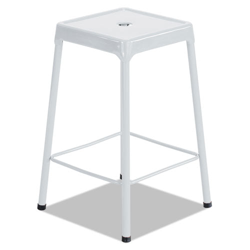 Bar-Height Steel Stool, White - Safco