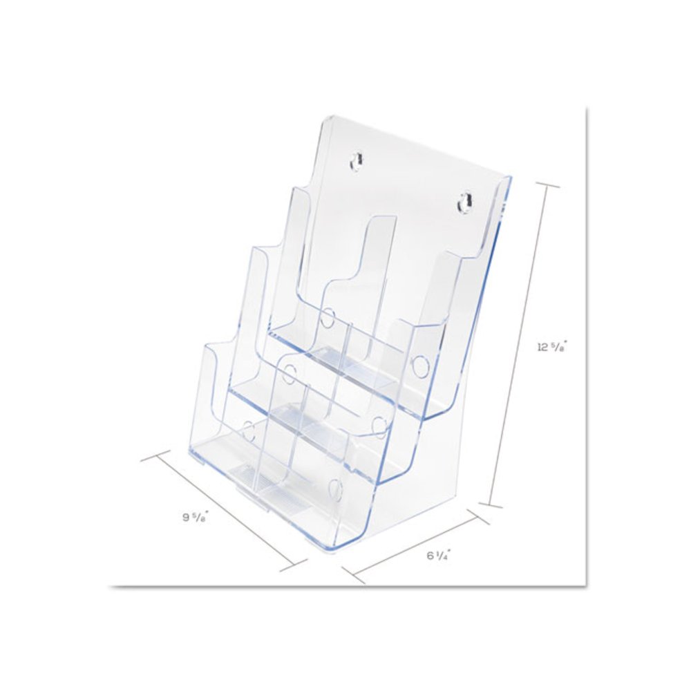 6-Compartment DocuHolder, Leaflet Size, 9.63w x 6.25d x 12.63h, Clear - deflecto