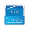 Desktop File With Hanging Folders, Letter Size, 6'' Long, Blue - Pendaflex