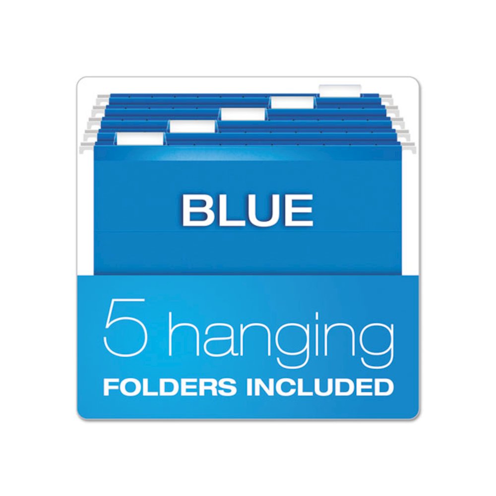 Desktop File With Hanging Folders, Letter Size, 6'' Long, Blue - Pendaflex