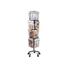 Wire Rotary Display Racks, 16 Compartments, 15w x 15d x 60h, Charcoal - Safco