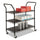 Wire Utility Cart, Metal, 3 Shelves, 600 lb Capacity, 43.75'' x 19.25'' x 40.5'', Black - Safco