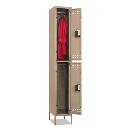 Double-Tier Locker, 12w x 18d x 78h, Two-Tone Tan - Safco