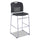 Vy Sled Base Bistro Chair, Supports Up to 350 lb, 30.5'' Seat Height, Black Seat, Black Back, Silver Base - Safco