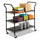 Wire Utility Cart, Metal, 3 Shelves, 600 lb Capacity, 43.75'' x 19.25'' x 40.5'', Black - Safco
