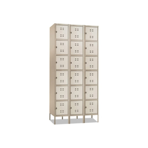 Three-Column Box Locker, 36w x 18d x 78h, Two-Tone Tan - Safco