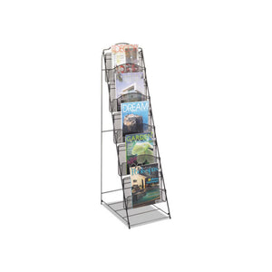 Onyx Magazine Floor Rack, 12.5w x 18.5d x 46h, Black - Safco