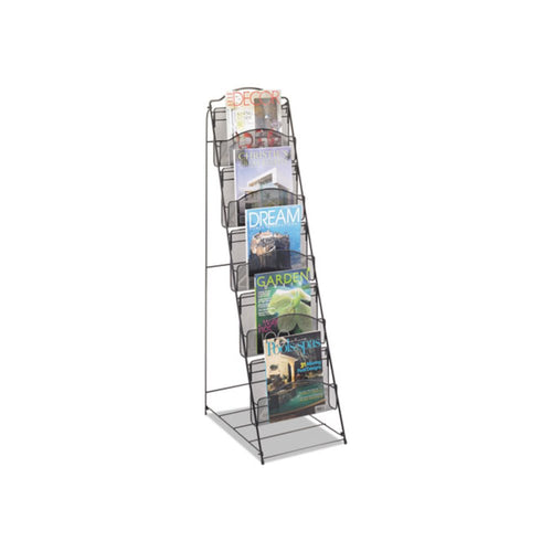 Onyx Magazine Floor Rack, 12.5w x 18.5d x 46h, Black - Safco