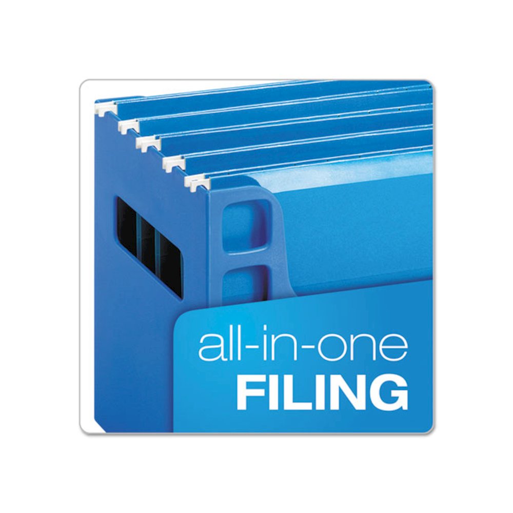 Desktop File With Hanging Folders, Letter Size, 6'' Long, Blue - Pendaflex