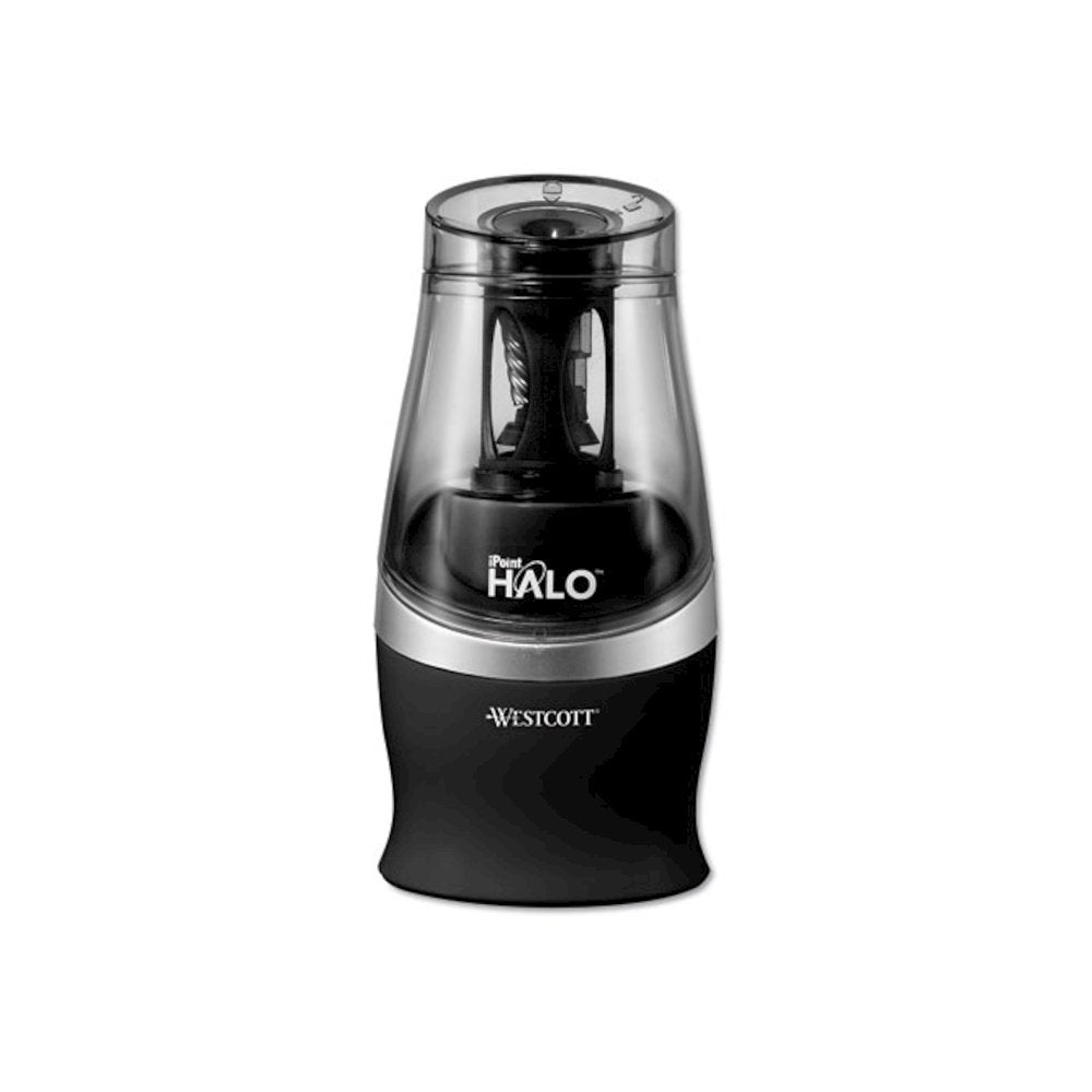 Halo Colored Pencil Non-Stick Electric Sharpener, AC-Powered, 3.5 x 6.75, Black/Silver - Westcott