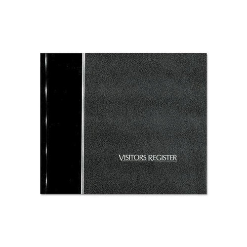 Hardcover Visitor Register Book, Black Cover, 9.78 x 8.5 Sheets, 128 Sheets/Book - National