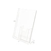 Superior Image Slanted Sign Holder with Front Pocket, 9w x 4.5d x 10.75h, Clear - deflecto