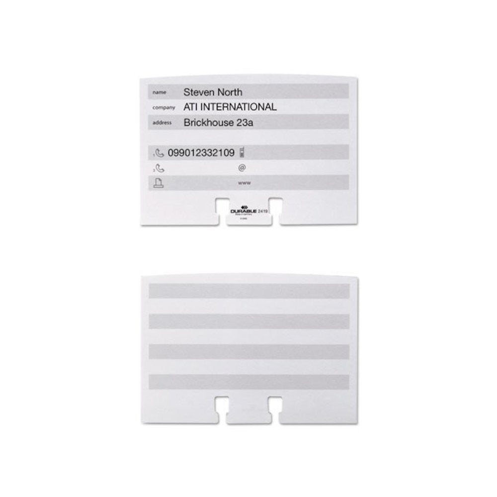 TELINDEX Desk Address Card File, Holds 500 4 1/8 x 2 7/8 Cards, Graphite/Black - Durable