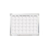 Framed Calendar Dry Erase Board, Monthly Planning/Scheduling, 24'' x 18'', White Surface, Satin Aluminum Frame - Flipside