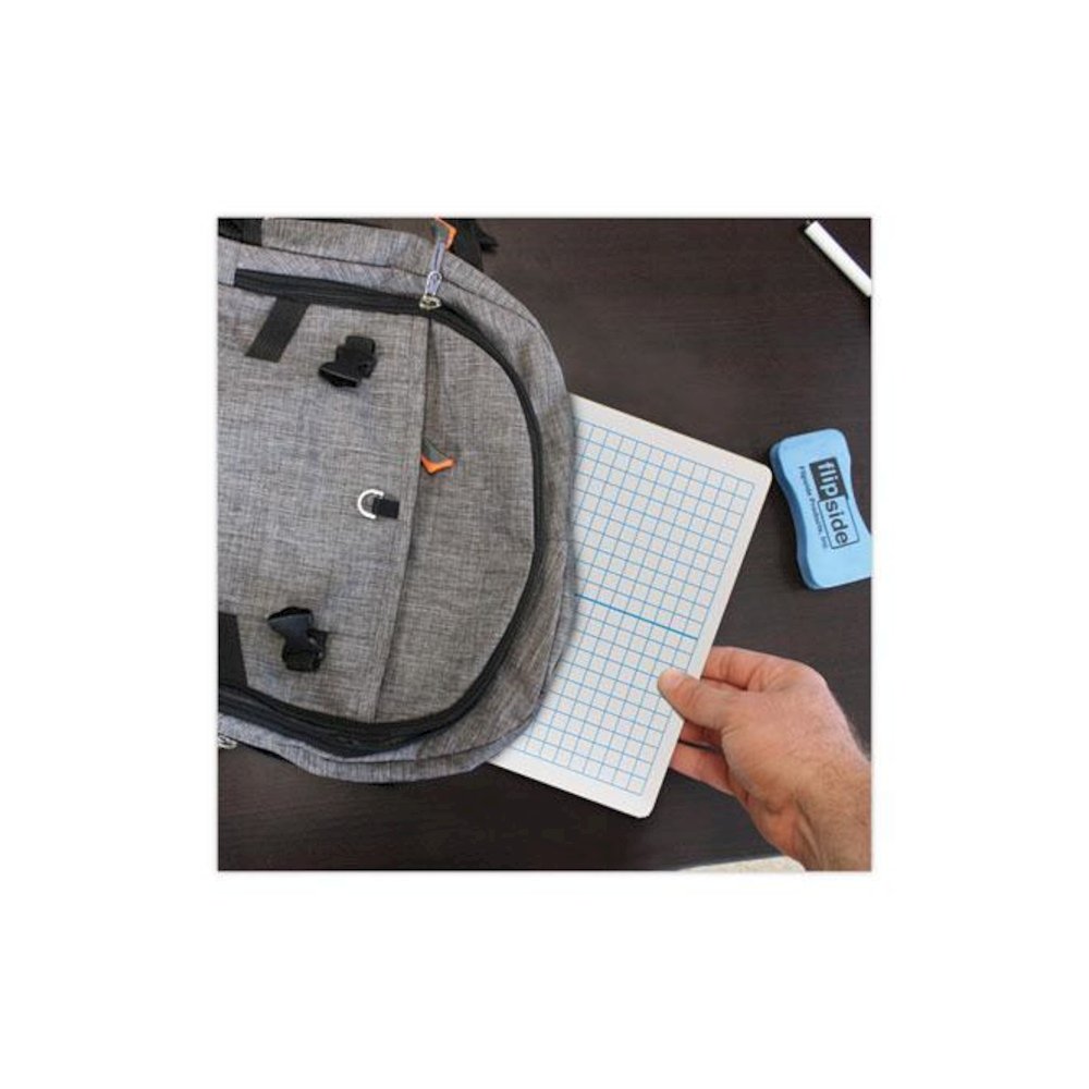 Graphing Two-Sided Dry Erase Board, Computational Grid Format, 12'' x 9'', White Surface, 12/Pack - Flipside