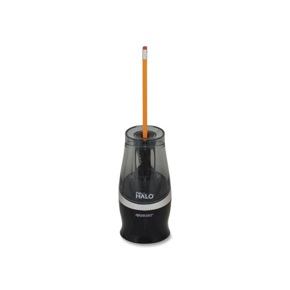 Halo Colored Pencil Non-Stick Electric Sharpener, AC-Powered, 3.5 x 6.75, Black/Silver - Westcott