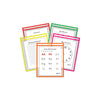 Reusable Dry Erase Pockets, Super Heavy-Duty, Top Load 9 x 12 Insert, Clear Front, Assorted Neon Border, 25/Box - C-Line