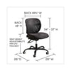 Vue Intensive-Use Mesh Task Chair, Supports Up to 500 lb, 18.5'' to 21'' Seat Height, Black Vinyl Seat/Back, Black Base - Safco
