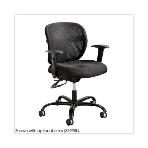 Vue Intensive-Use Mesh Task Chair, Supports Up to 500 lb, 18.5'' to 21'' Seat Height, Black Vinyl Seat/Back, Black Base - Safco