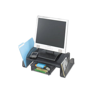 Onyx Mesh Monitor Stand, 19.25'' x 11.25'' x 6.25'', Black - Safco