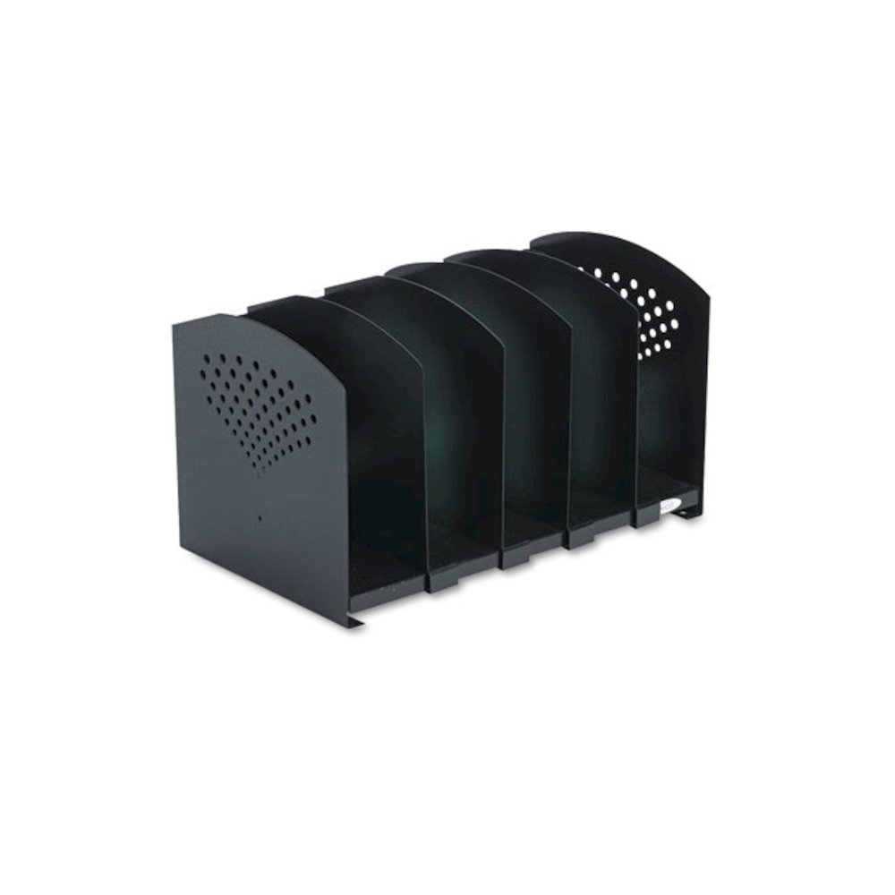 Five-Section Adjustable Steel Book Rack,15.25 x 9 x 9.25, Black - Safco