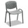 Stacking Chair, Supports Up to 250 lb, 18'' Seat Height, Charcoal Seat, Charcoal Back, Black Base, 4/Carton - Safco