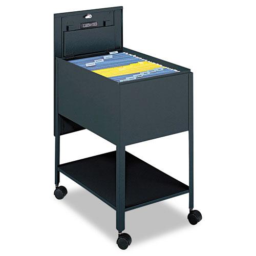 Extra-Deep Locking Mobile Tub File, Legal Size, Metal, 1 Shelf, 1 Bin, 16.5'' x 24.75'' x 28.25'', Black - Safco