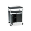 Mobile Beverage Cart, Plastic, 4 Shelves, 33.5'' x 21.75'' x 43'', Black - Safco