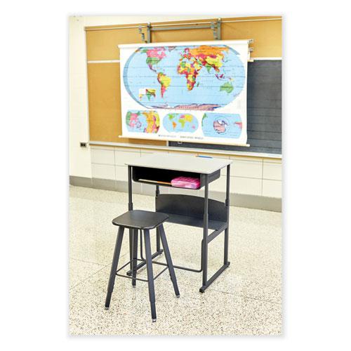 AlphaBetter Adjustable-Height Student Stool, Backless, Supports Up to 250 lb, 35.5'' Seat Height, Black - Safco