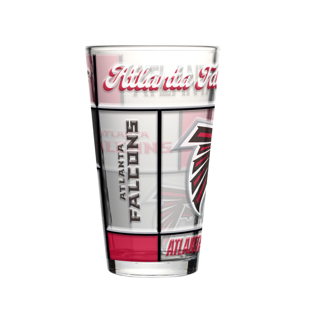 Atlanta Falcons Pint Glass 16oz Quilted Stained Boxed - Logo Brands